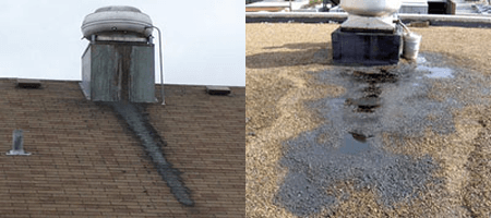 Grease on Roof grease running down roof