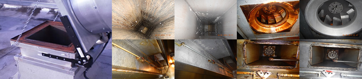 Exhaust Cleaning before and after kitchen exhaust photos