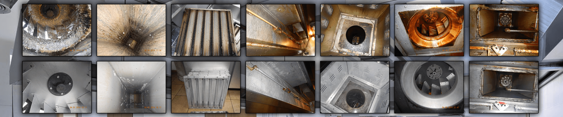 Banner bgd cleaning before and after photos of cleaned kitchen exhaust system