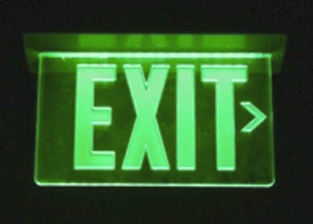 green lit exit light