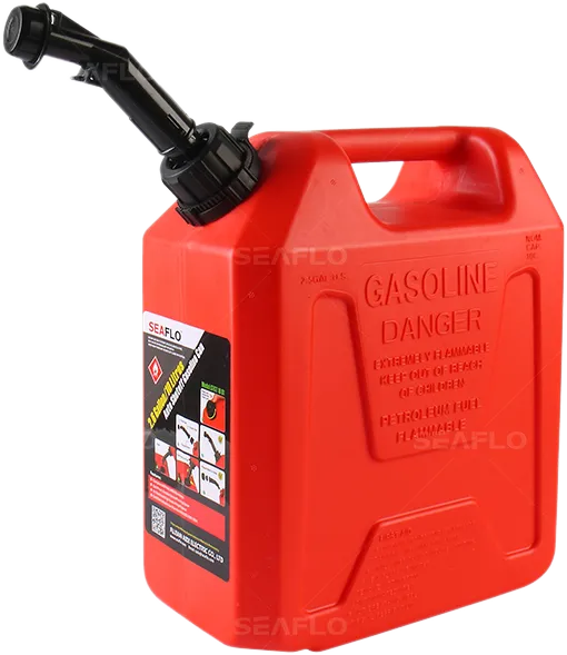 red plastic gas can