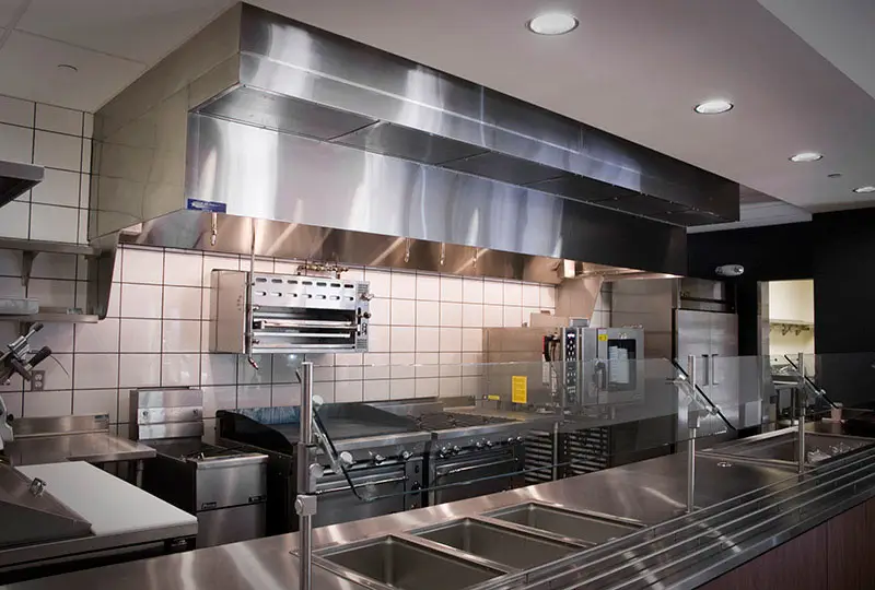 kitchen with fire suppression system