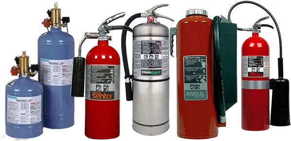 selection of fire extinguishers
