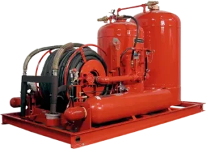 twin agent industrial fire suppression skid