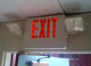 exit sign over doorway