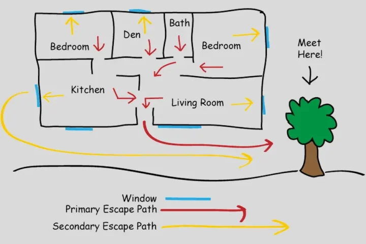 drawing of home fire exit plan