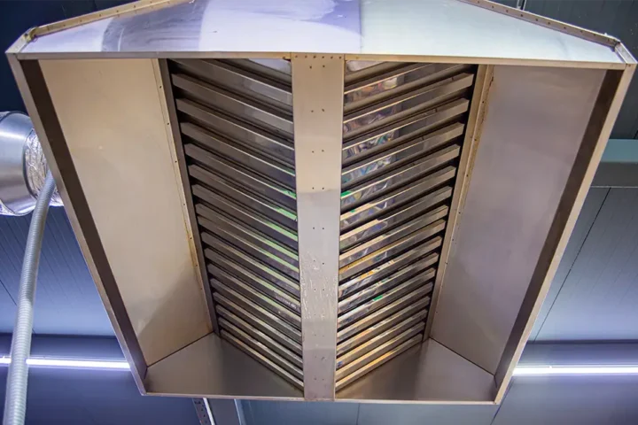 stainless steel kitchen hood